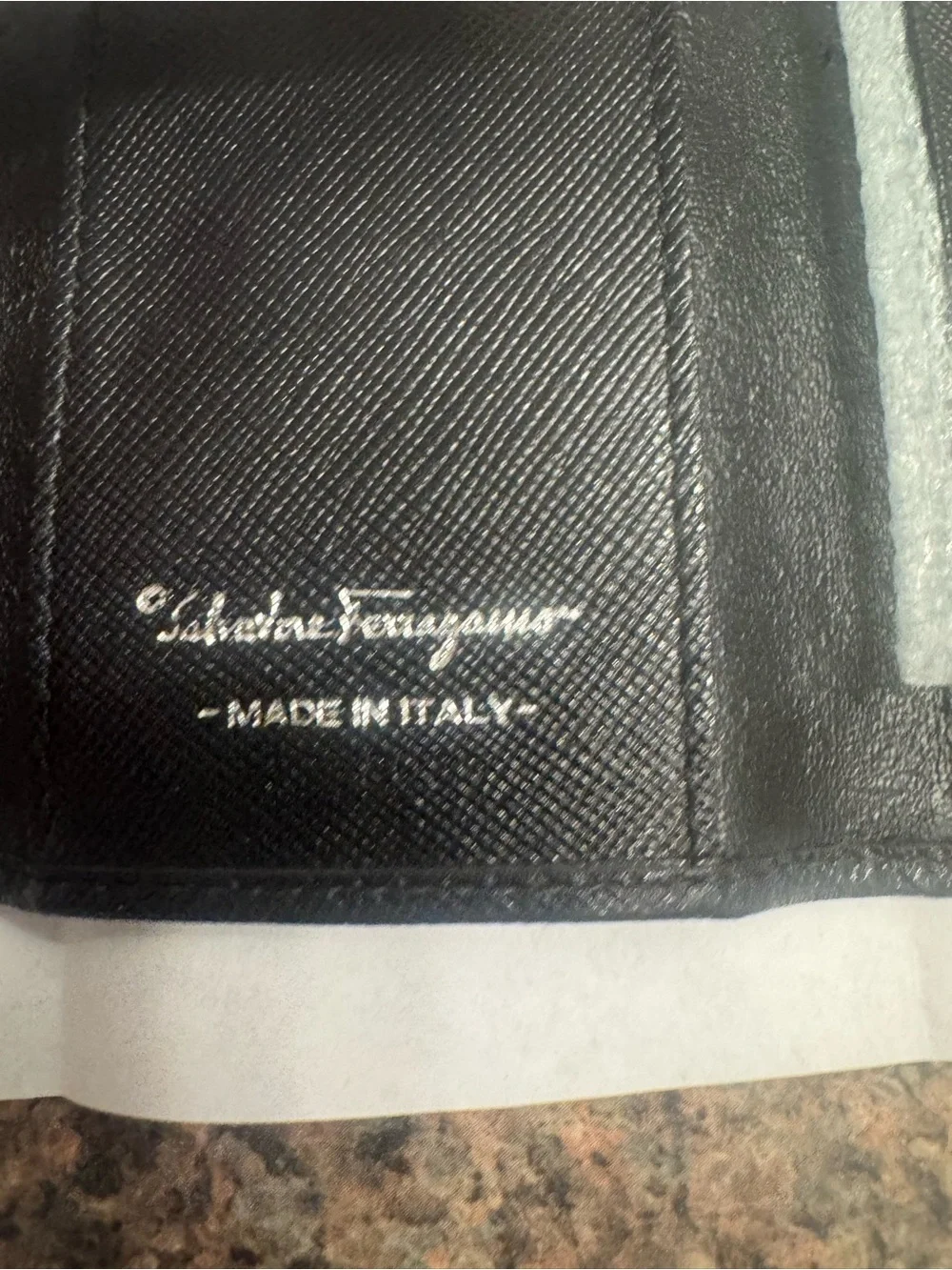 Salvatore Ferragamo Black Leather Key & Card Holder with COA NWOT
